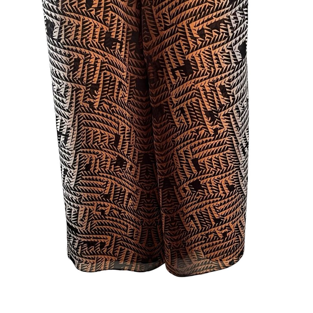 Bebe Sheer Chiffon Pants Size 4 Wide Leg Tie Waist Lined with Shorts Two Tone - Picture 9 of 14